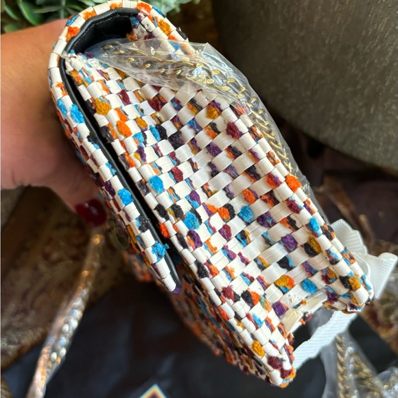 Authentic KURT GEIGER Leather/braided magnetic closure flap eagle head Crosby - Picture 14 of 16